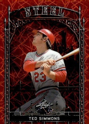 2024 Leaf Trinity Mega Box #S-48 Ted Simmons Steel Lazer Foil Orange #/15