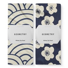 GEOMETRY Kitchen Tea Towels - Quick Dry 18" x 30" (2 Pack), Every Bloom