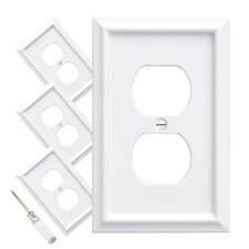 Wall Plates Duplex Outlet Covers, Classic White Light Switch Cover - Natural ...