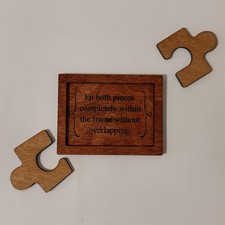 Handmade Two Piece Fit Puzzle Fit Both Pieces Within The Frame Laser Cut Wood