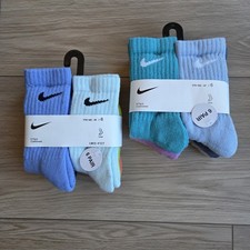 Nike Dri-FIT Youth Crew Socks 6-Pack 2 Sets Multicolor 10C  3Y Kids Girls NWT