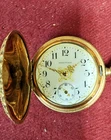 ANTIQUE WALTHAM LADYS HUNTER CASE GOLD FILLED  POCKET WATCH