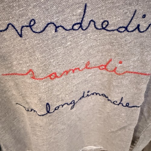 Maglione Anthropologie T.la grigio French Terry con dettaglio ricamato Xsmall - Foto 4 di 6