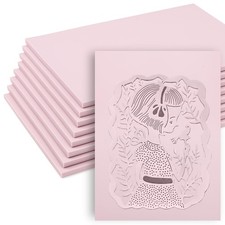 8 Pack 8"x6" Pale Pink Linoleum Blocks for Printmaking, Rubber Stamp Carving ...
