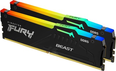 Kingston Fury Beast RGB 64GB DDR5 6400 RAM Kit KF564C32BBEAK2-64 EXPO XMP NEU