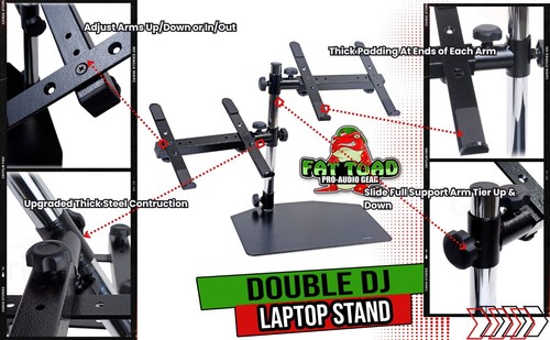 Podwójny stojak na laptopa DJ firmy FAT TOAD | 2-poziomowy uchwyt na stół PC | Komputer przenośny - Zdjęcie 13 z 14