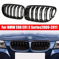For BMW E90 E91 3 Series Kidney Grill Grille Gloss Black M Style 09-11 LCI Model