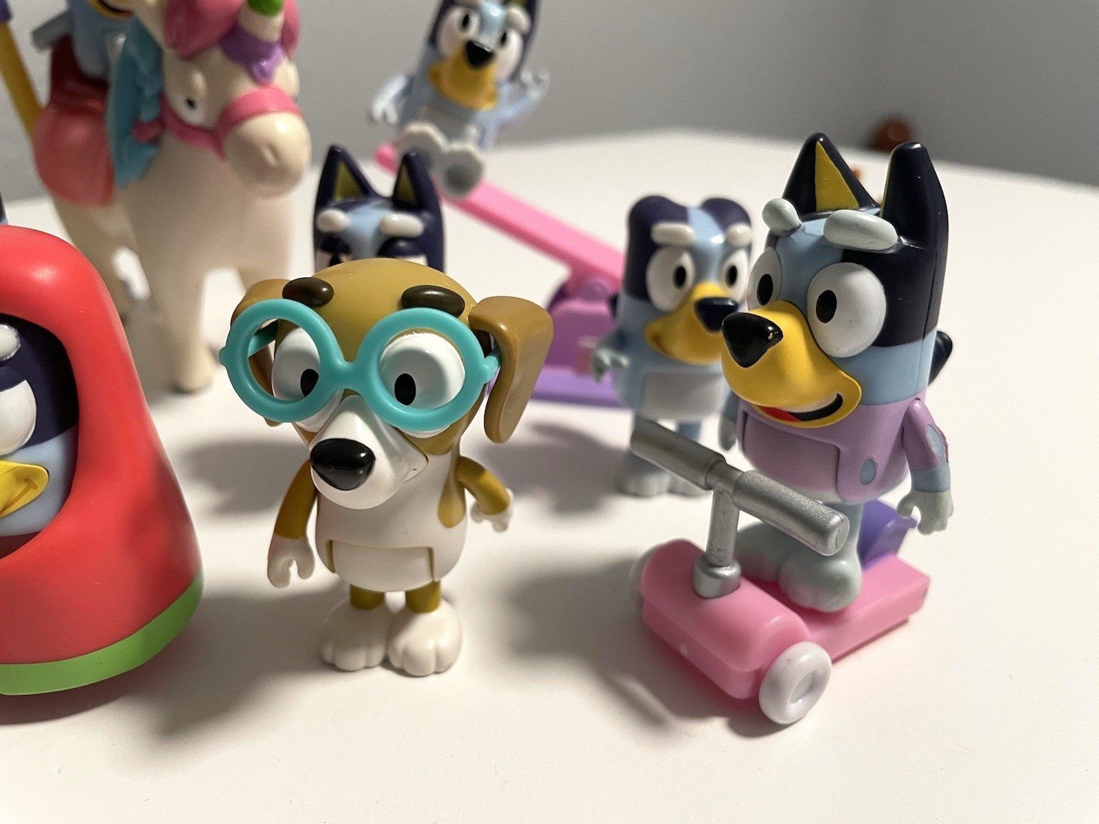 Bluey Figure Lot + Swing Seesaw Scooter Unicorn Grannies & More!