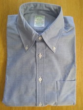 NWOT Brooks Brothers Blue Oxford Cloth Supima Button Down 15-32 Milano MSRP 140