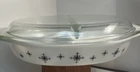 Vintage Pyrex Divided Casserole Dish 1  1/2 Qt. Atomic Starburst (1959–1960) #18