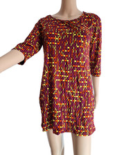 MK ONE RETRO PRINT WOMENS MINI DRESS SZ 10 BNWT FREE POST  (LONG SLEEVES F61