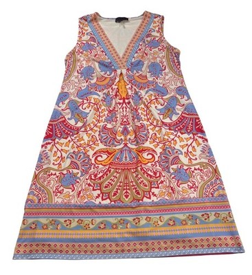 Hale Bob Sleeveless V-Neck Paisley Maxi Dress Multicolor Medium (M676)