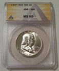 1957 Franklin Half Dollar MS65 ANACS