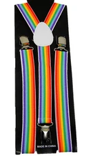 Unisex Clip-on Braces Elastic New "Rainbow" Suspender 