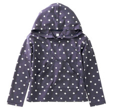 TEA COLLECTION Diamond Dot Hooded Shirt-Indigo-NWT Girls 4