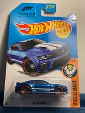 Hot Wheels 2016 mainline-2016 Camaro SS Blue w/red wheels