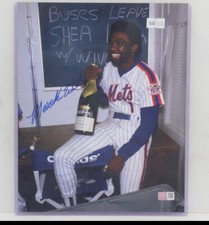 Mookie Wilson signed 8X10 photo New York Mets 1986 COLLECTIBLE EXCHANGE COA.