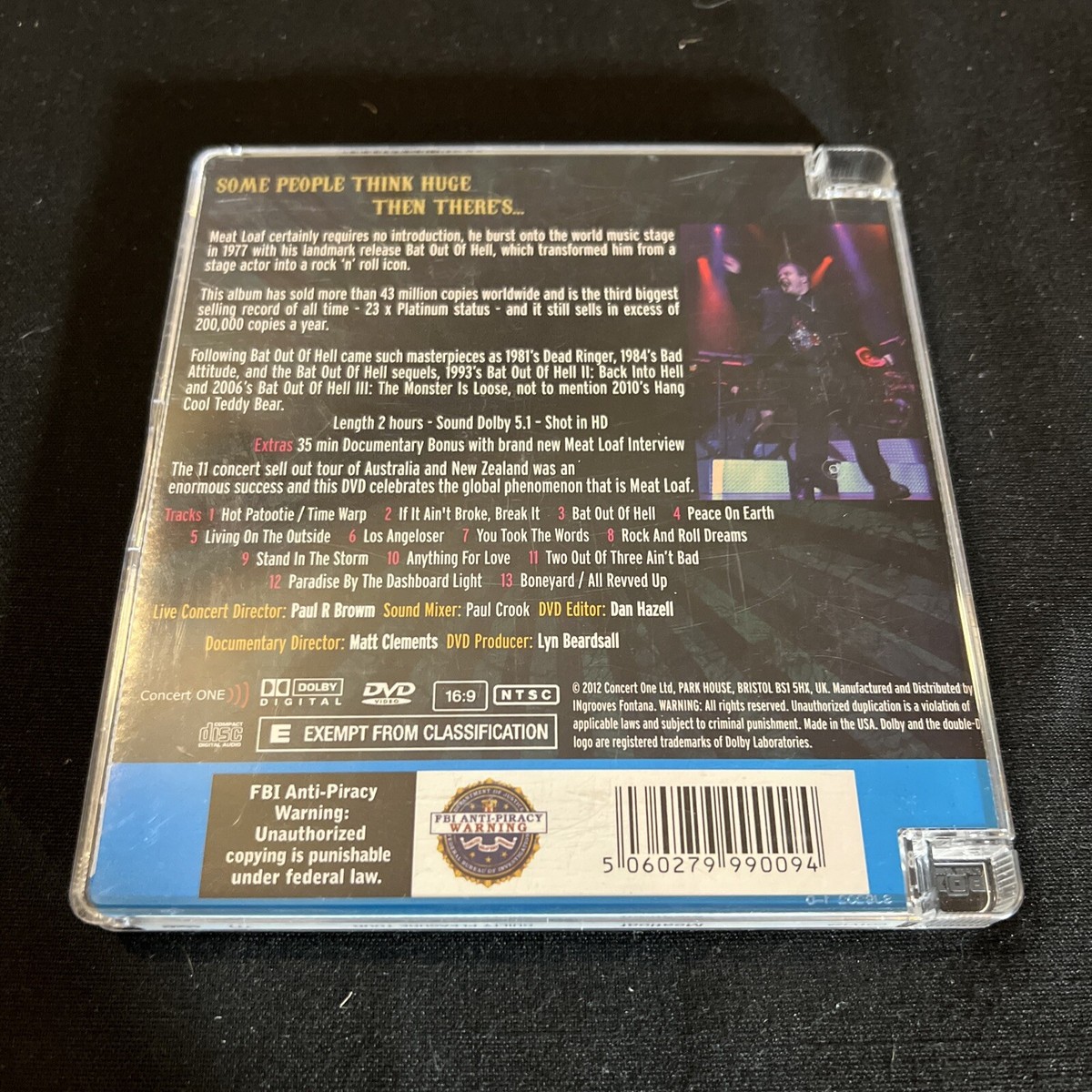 Meat Loaf Guilty Pleasure Tour Live From Sydney, DVD-CD - Clean