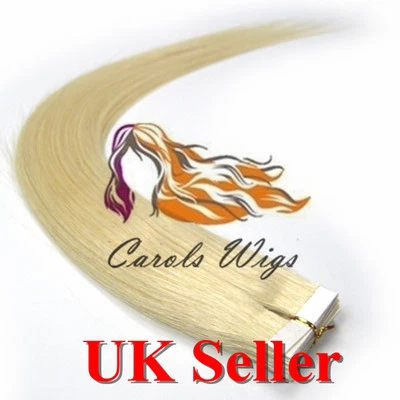 8A* Best Quality 14''-24" Invisible Tape-In Remy Human Hair Extensions UK Seller