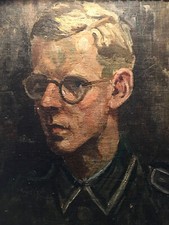 &Ouml;lgem&auml;lde  / Portr&auml;t eines jungen Soldaten /  2. WK /  Impressionismus / ca 1940