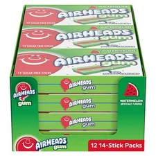Airheads Watermelon Gum - 12 Count 14 Pcs each