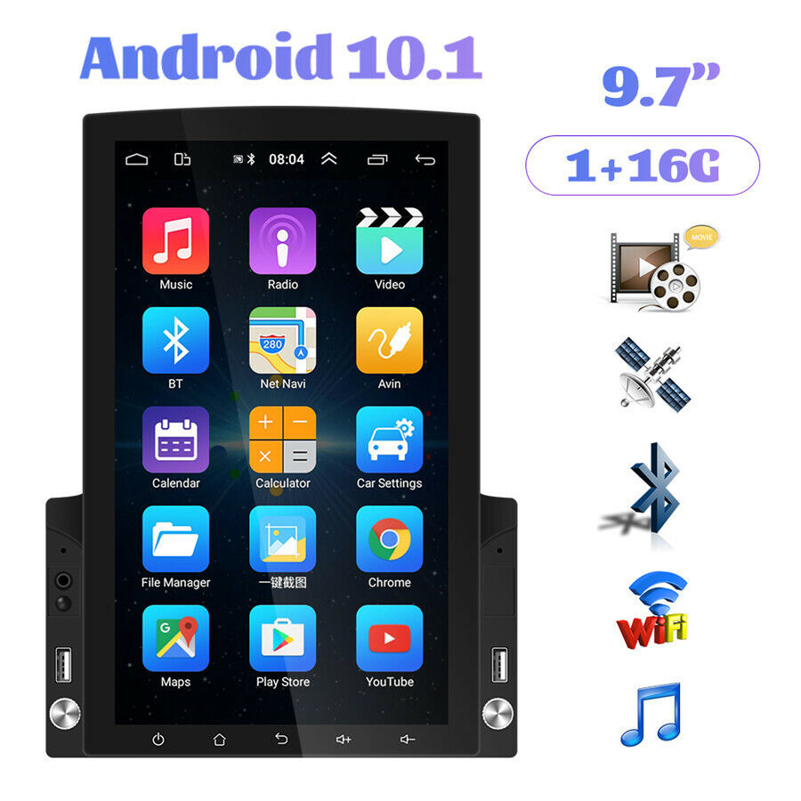 9.7" 1+16G Vertical Screen HD Car Android 10.0 GPS Navi Bluetooth Hotspot WiFi