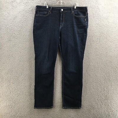 Silver Jeans Co Avery Straight Jeans Womens 22x32 (actual 41x30) Blue Mid Rise