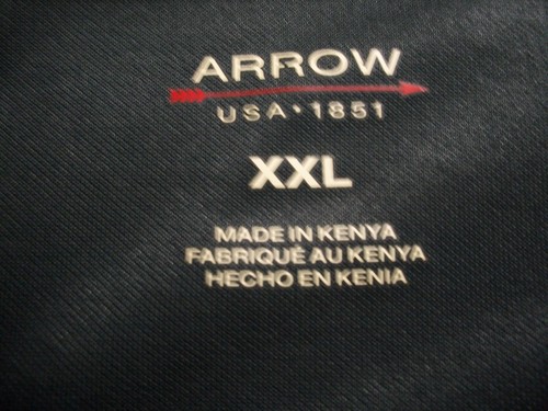Big Mens ARROW Active Perfrormance Black Golf Collared Polo Shirt NWOT XXL $55 - Picture 3 of 3