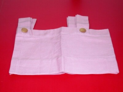 (1) Tab Top 100% Cotton Valance w/ Linen Texture ~ Pink ~ 14'' L x 60'' W