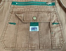Liberty Brown Cotton Canvas Straight Leg Carpenter Bib Overalls Mens Size 42x30