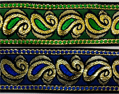 1.5'' Jacquard Woven Metallic Ribbon Trim - 8 Continuous Yards!