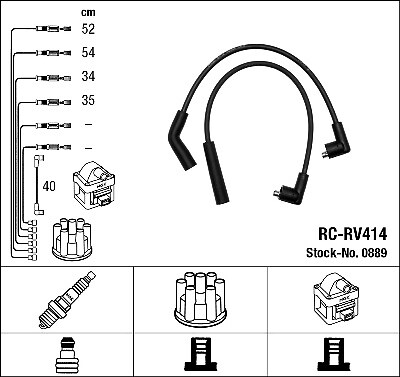 0889 NGK Ignition Cable Kit for ROVER