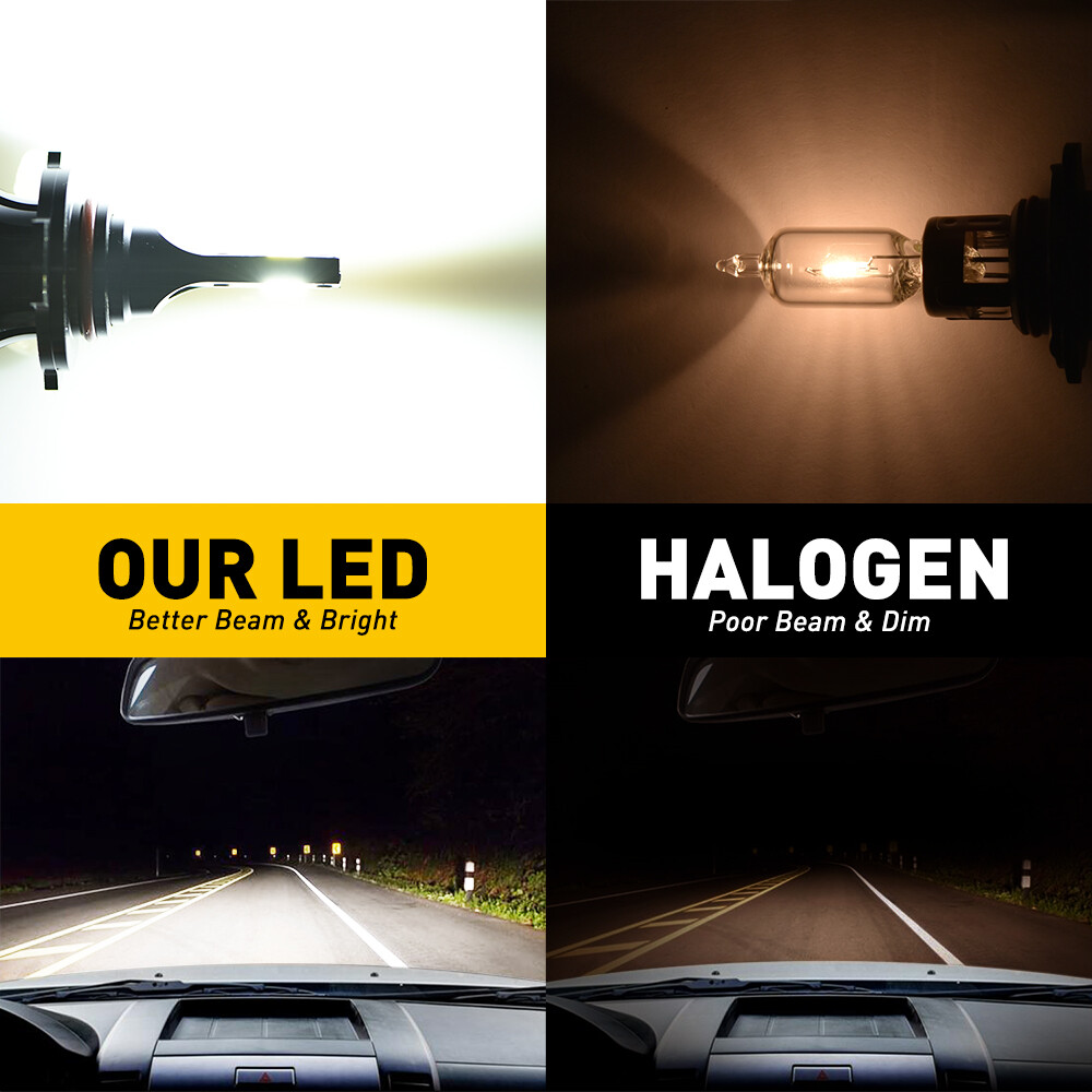 9005 H11 LED Headlight Kit High Low Beam Bulb Super Bright 6000K White 20000LM