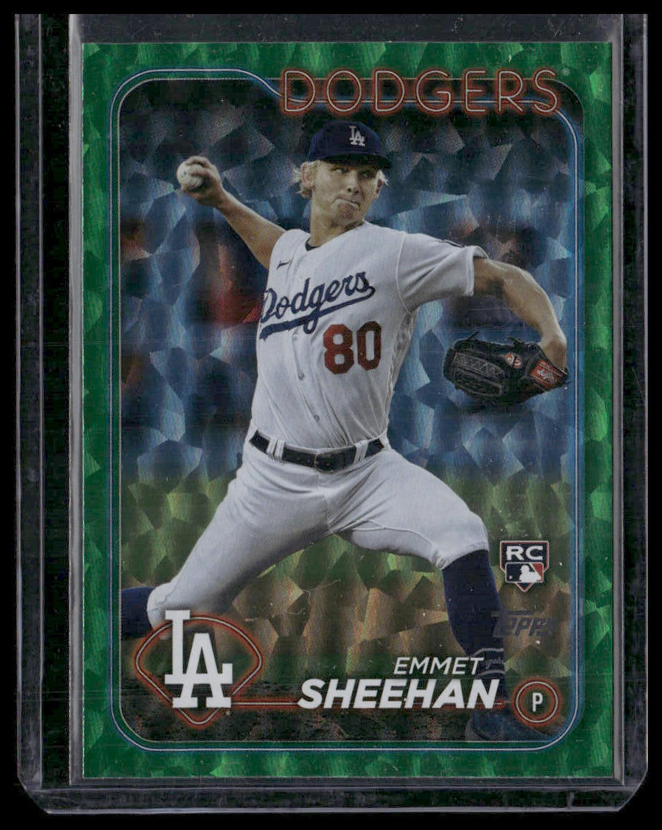 2024 Topps #283 Emmet Sheehan Green Crackle Foil #/499
