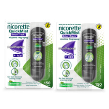2x Nicorette Quickmist SmartTrack mouthspray fast craving relief 150 sprays
