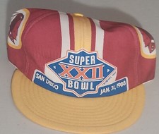Vintage Washington Redskins Snapback Hat, Super Bowl XXII, San Diego, Jan 31, 88