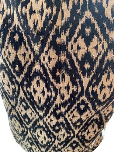 Willi Smith Mini Skirt 4 Black Tan Ikat Geometrical Disign Office Cocktail - Picture 3 of 5
