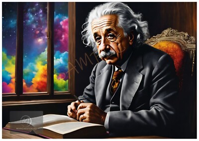Albert Einstein Wissenschaft Berühmte Personen Bilder Kunst Poster Deko Wanddrucke A4
