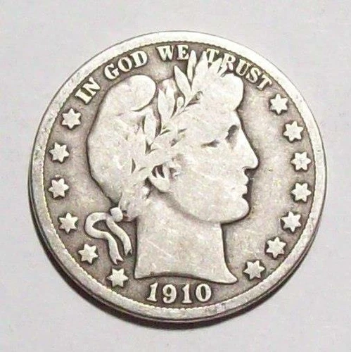 1910-S BARBER HALF DOLLAR Solid VG+  #16C62