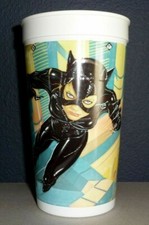 1992 CATWOMAN McDonald's Coke Plastic Soda Cup BATMAN RETURNS Michelle Pfeiffer