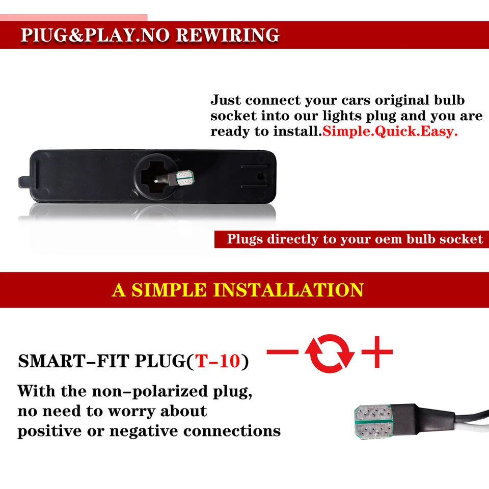 Smoke Rear Bumper Red LED Side Marker Lights For 93-02 Pontiac Firebird Trans AM - Imagem 3 de 4