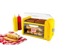 Hot Dog Roller Grill Cooker Machine Warmer Bun Electric Cover Rollers Stainless