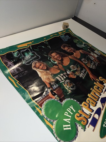 Miller Lite MGD Genuine Draft Light Girls St. Patrick's Day Beer Poster Signed - Picture 22 of 24