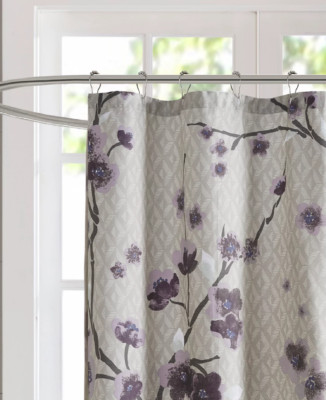 Madison Park Cotton Shower Curtain ''Holly'' 72x72 NWT