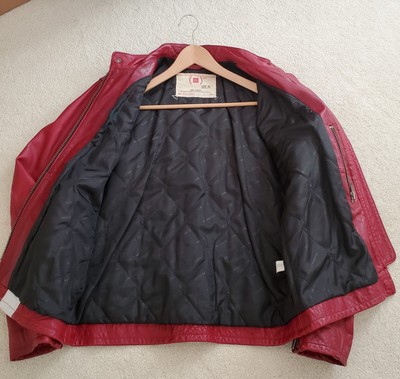 gap product red leather jacket