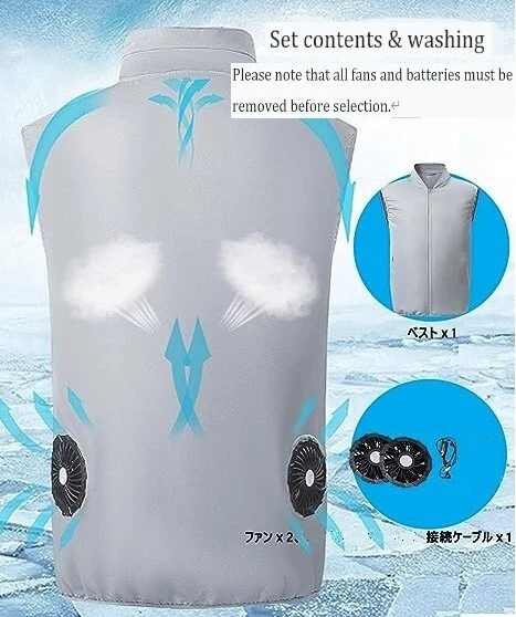 Air Conditioned Work Clothes, Men's Vest, Vest Work Clothes with Fan, Cooling Cl - Image 2 of 4