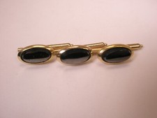 9/16" Black Ovals Vintage HICKOK Formal Shirt Stud set tux groom prom b314