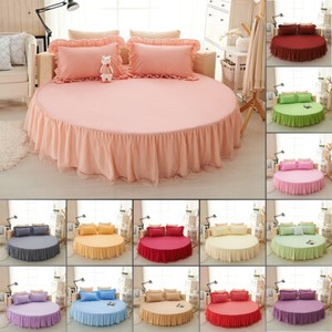 Luxury 100 Cotton Bed Skirt Round Full Mattress Protector Fitted Sheet Ebay