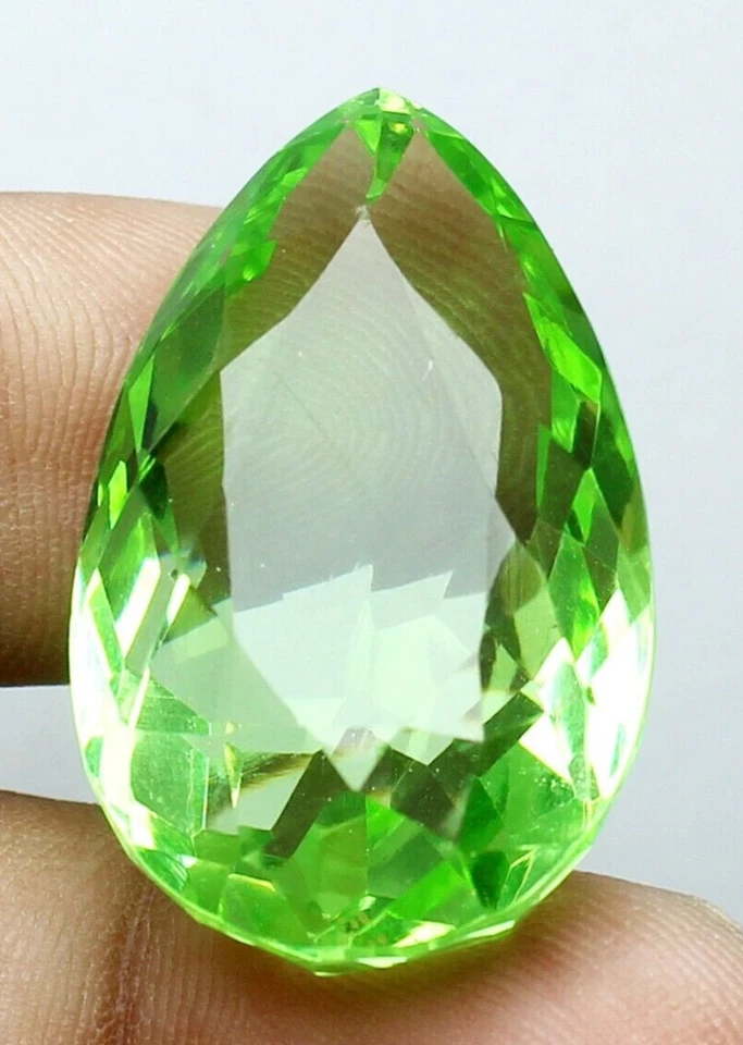AAA+ 77.10 Ct. Large Green Peridot Pear Cut Loose Gemstone for Ring & Pendant - Image 2 of 4