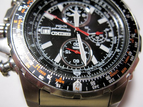 Seiko 100M Chronograph Rotary Slide Rule Wristwatch 7T62-OMV8 - 第 4/10 張圖片